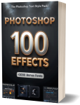 100 Premium Photoshop Text Effects + 1000 Bonus Fonts – Editable PSD Styles for Designers